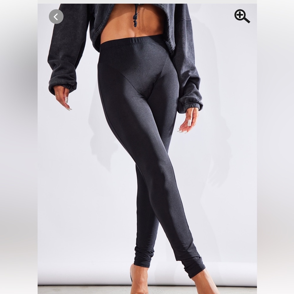 PrettyLittleThing Black Disco Seam Front Leggings
